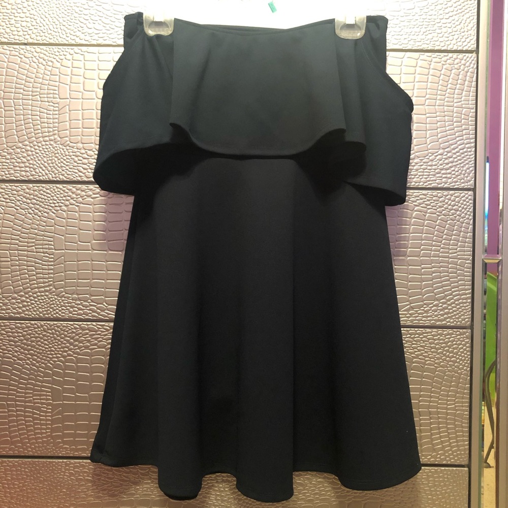 dark green off the shoulder dress